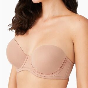 34DD Wacoal 854119 Red Carpet Strapless Convertible Bra Nude ‘Roebuck Beige’